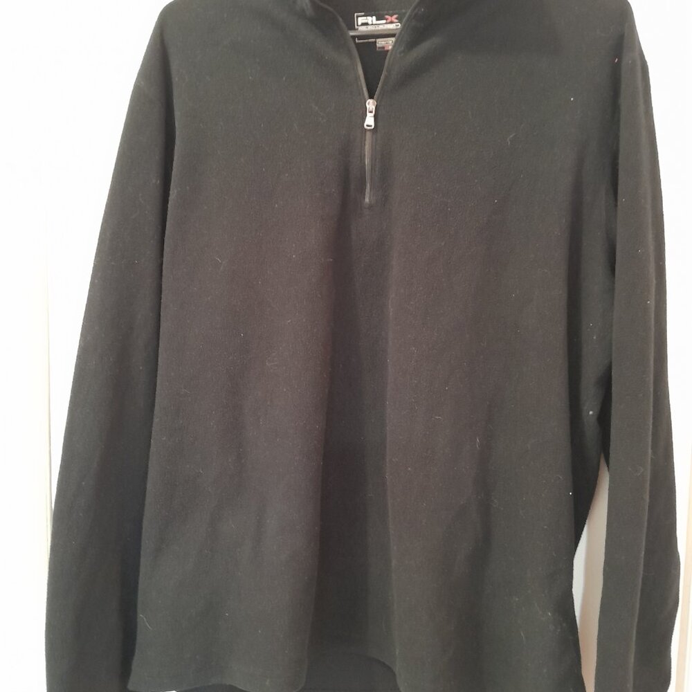 RLX Ralph Lauren Men's Performance Quarter Zip Pullover Sweatshirt Size L Black